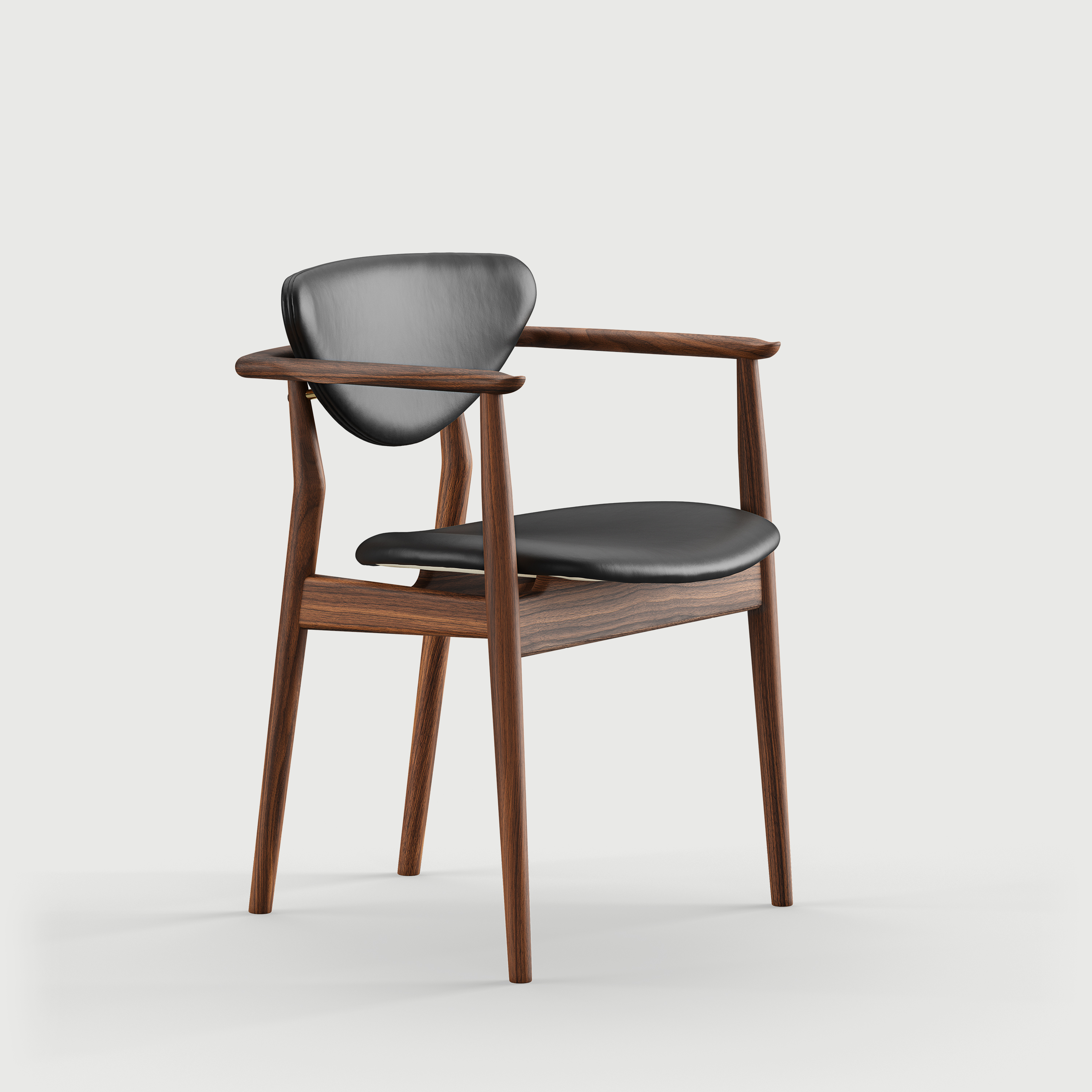 109 CHAIR BLACK LEATHER par Finn juhl