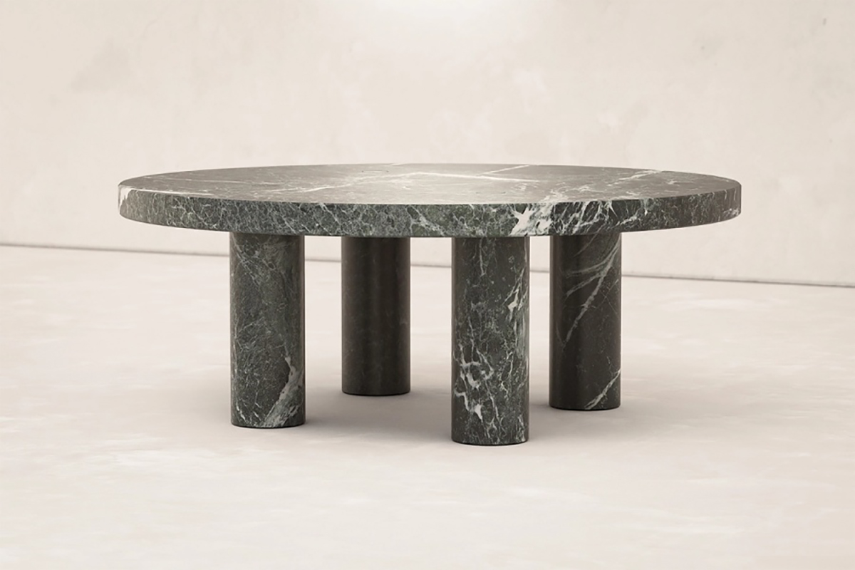 COLUMN COFFEE TABLE - ROUND/ SOLID STONE par Fort Standard