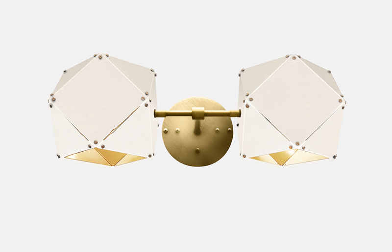 WELLES STEEL DOUBLE HEAD SCONCE par Gabriel Scott