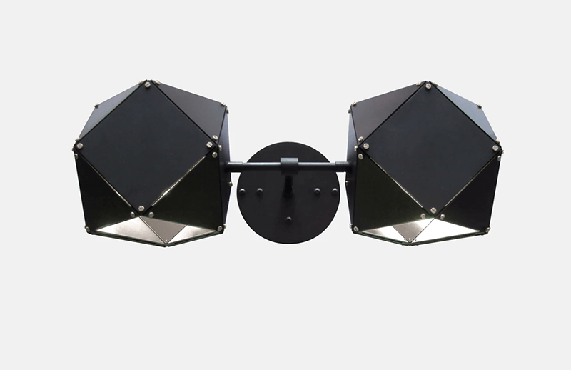 WELLES STEEL DOUBLE HEAD SCONCE par Gabriel Scott