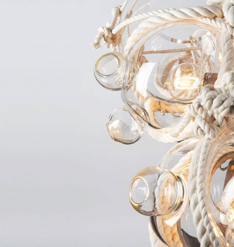 KNOTTY BUBBLES CHANDELIER 1Lg 6 Sm par Roll & Hill