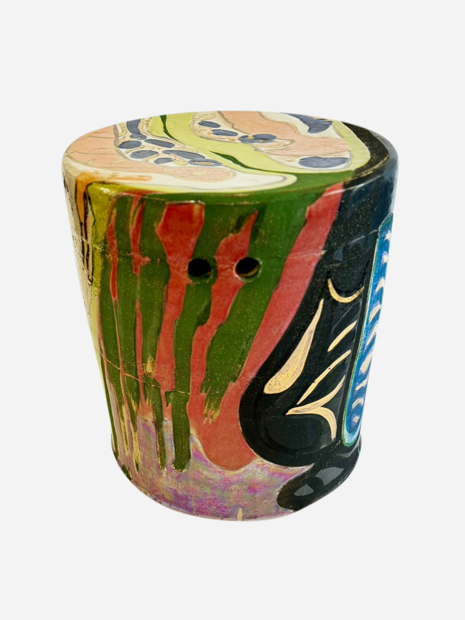 METALLIC CYLINDER  STOOL par REINALDO SANGUINO