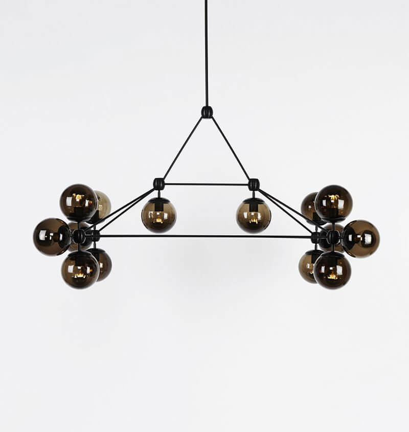 MODO CHANDELIER RECTANGLE 14 GLOBES par Roll & Hill